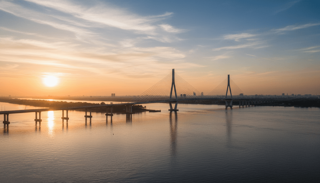 Modern bridge connecting regions for global IT collaboration